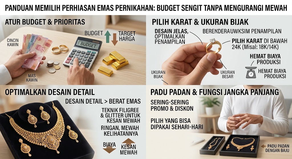 Tips Memilih Perhiasan Emas Pernikahan Sesuai Budget Tanpa Mengurangi Kesan Mewah